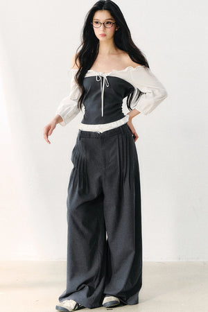 Relaxed Anti-Wrinkle Floor-Length Pants