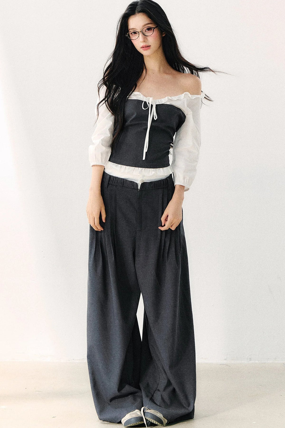 Relaxed Anti-Wrinkle Floor-Length Pants