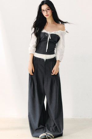 Relaxed Anti-Wrinkle Floor-Length Pants