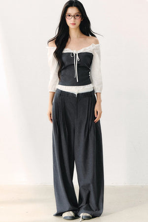 Relaxed Anti-Wrinkle Floor-Length Pants