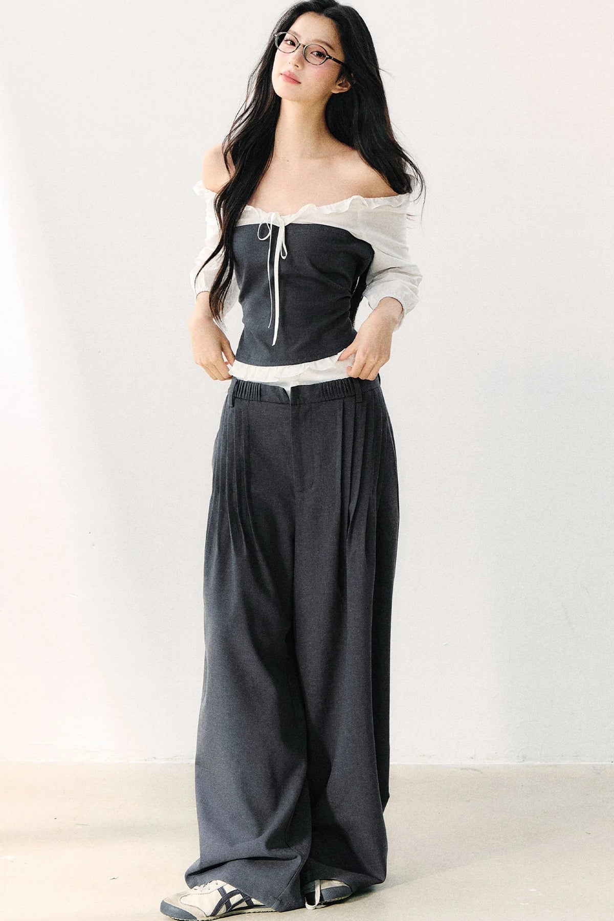 Relaxed Anti-Wrinkle Floor-Length Pants