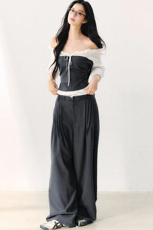 Relaxed Anti-Wrinkle Floor-Length Pants