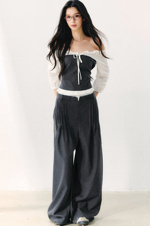 Relaxed Anti-Wrinkle Floor-Length Pants