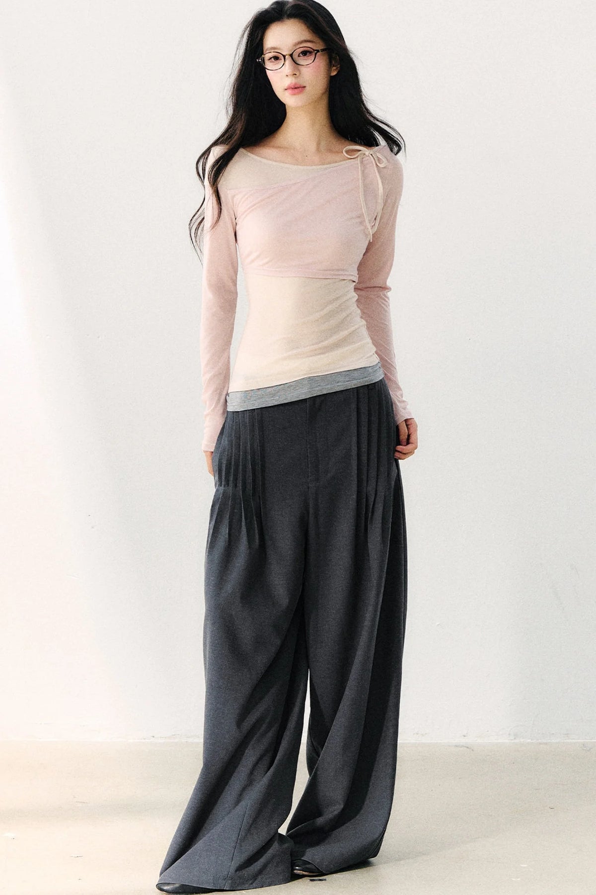 Relaxed Anti-Wrinkle Floor-Length Pants