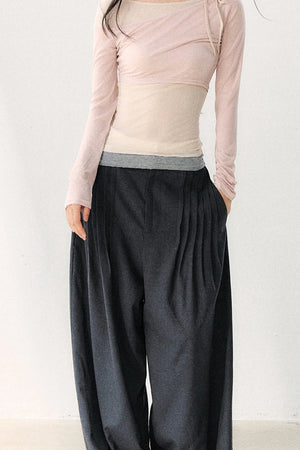 Relaxed Anti-Wrinkle Floor-Length Pants