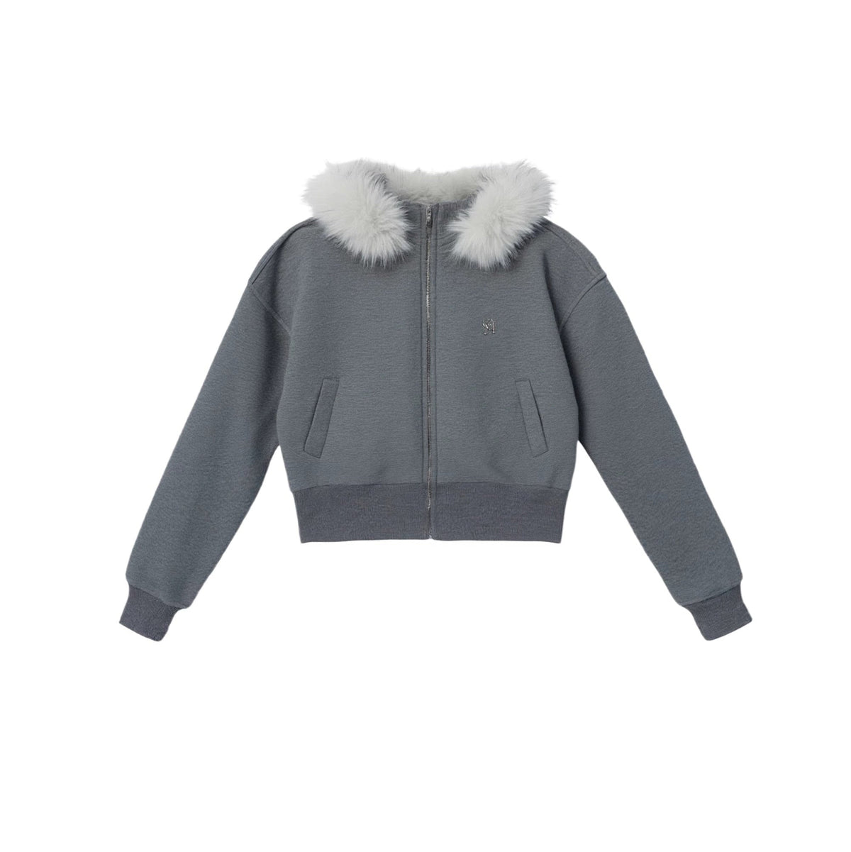 Relaxed Fur Collar Hooded Jacket