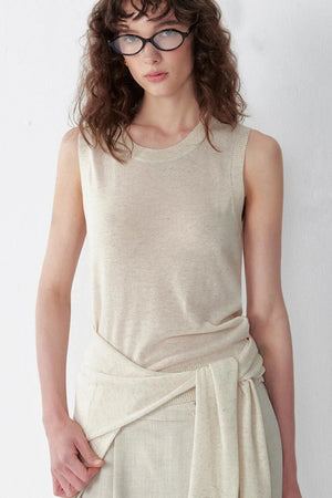 Relaxed Spun-Linen Vest Set-Up