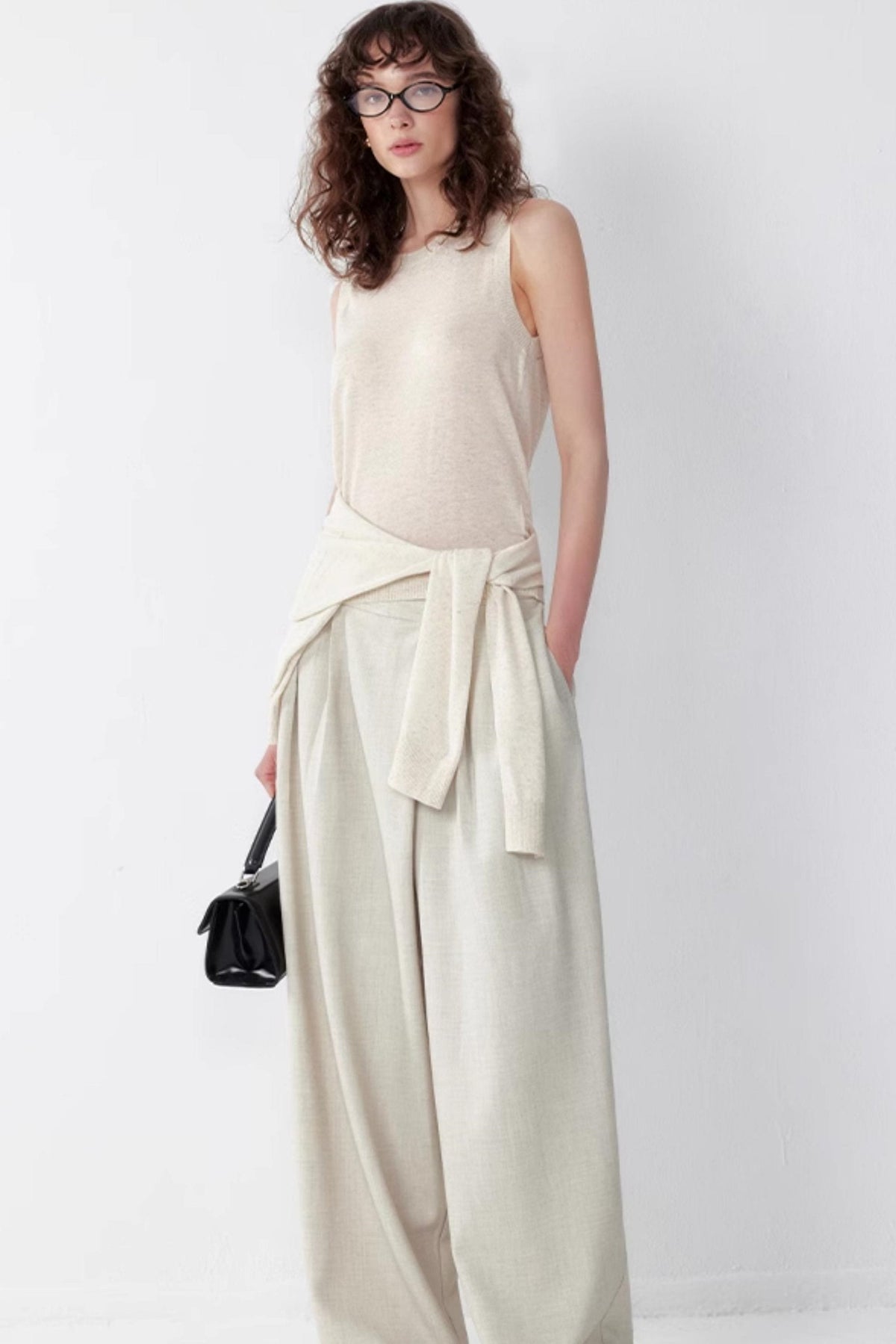 Relaxed Spun-Linen Vest Set-Up