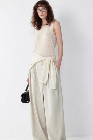 Relaxed Spun-Linen Vest Set-Up