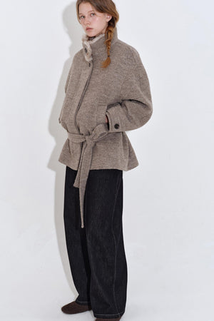 Relaxed Wool Patchwork Tweed Coat Womens Coat