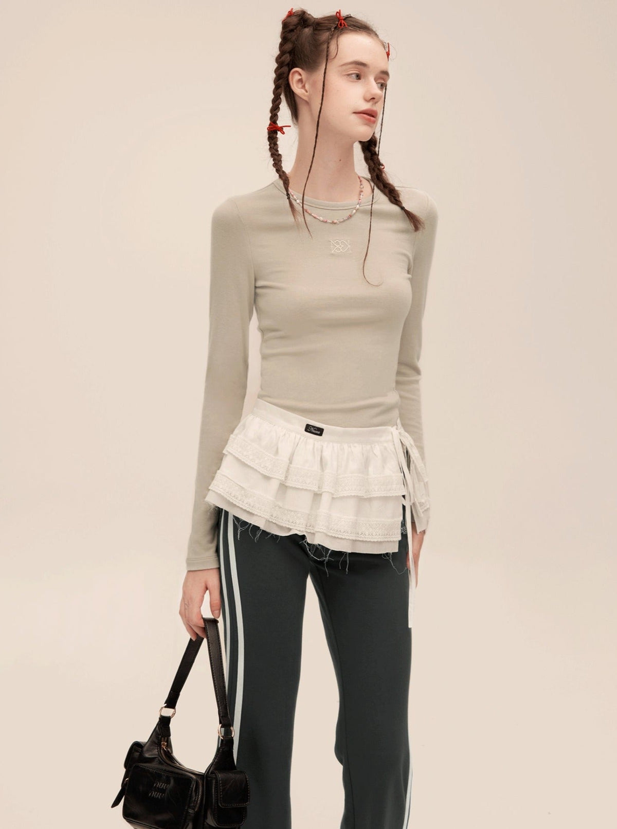 Retro Basic Cashmere Embroidered Top
