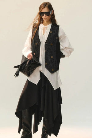 Retro Beaded Vest & Skirt Set-Up