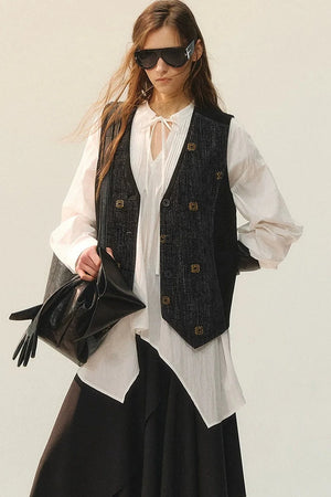 Retro Beaded Vest & Skirt Set-Up