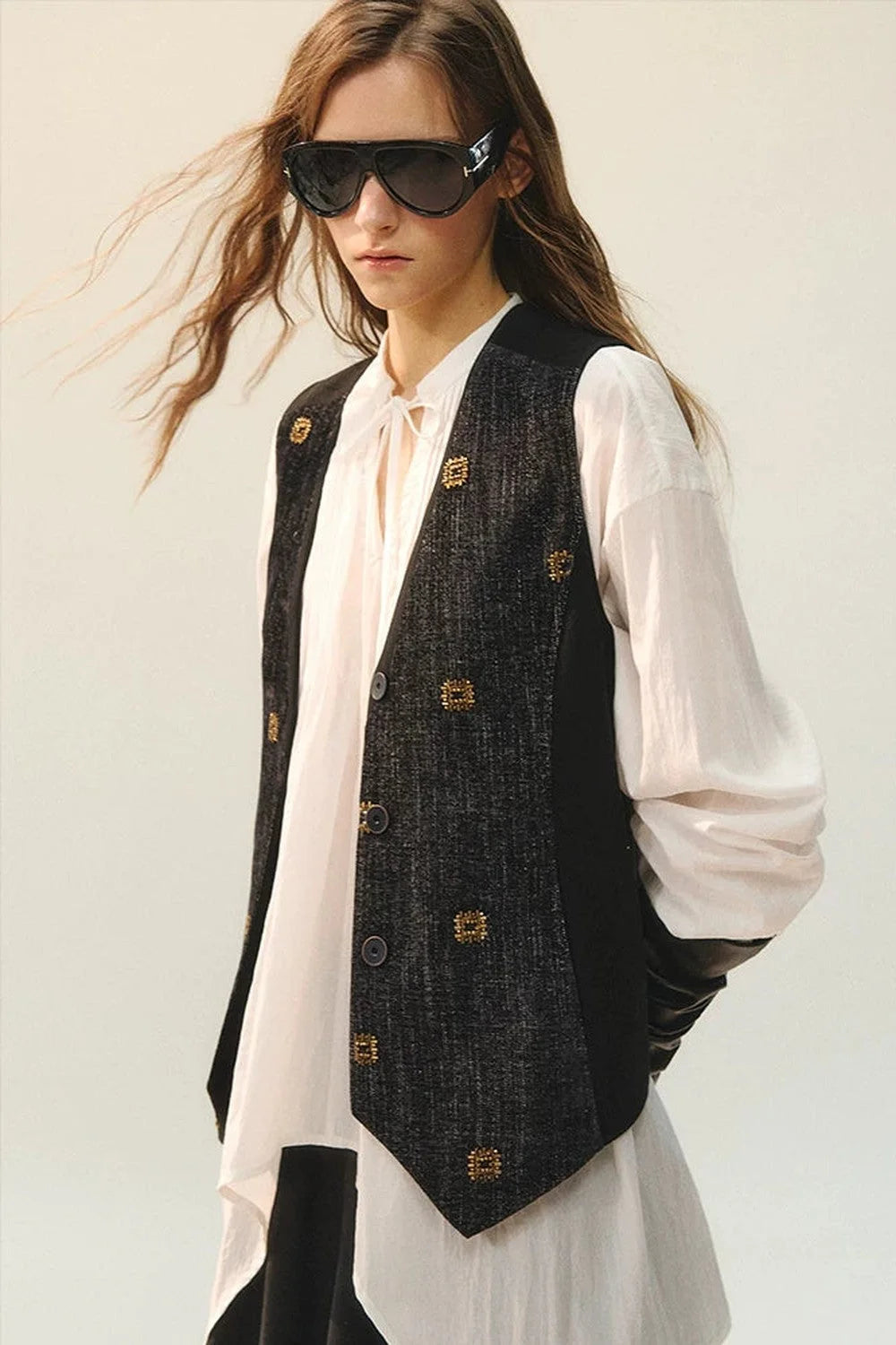 Retro Beaded Vest & Skirt Set-Up