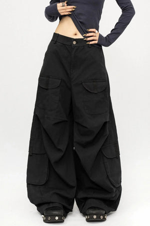 Retro Black Cargo Pants