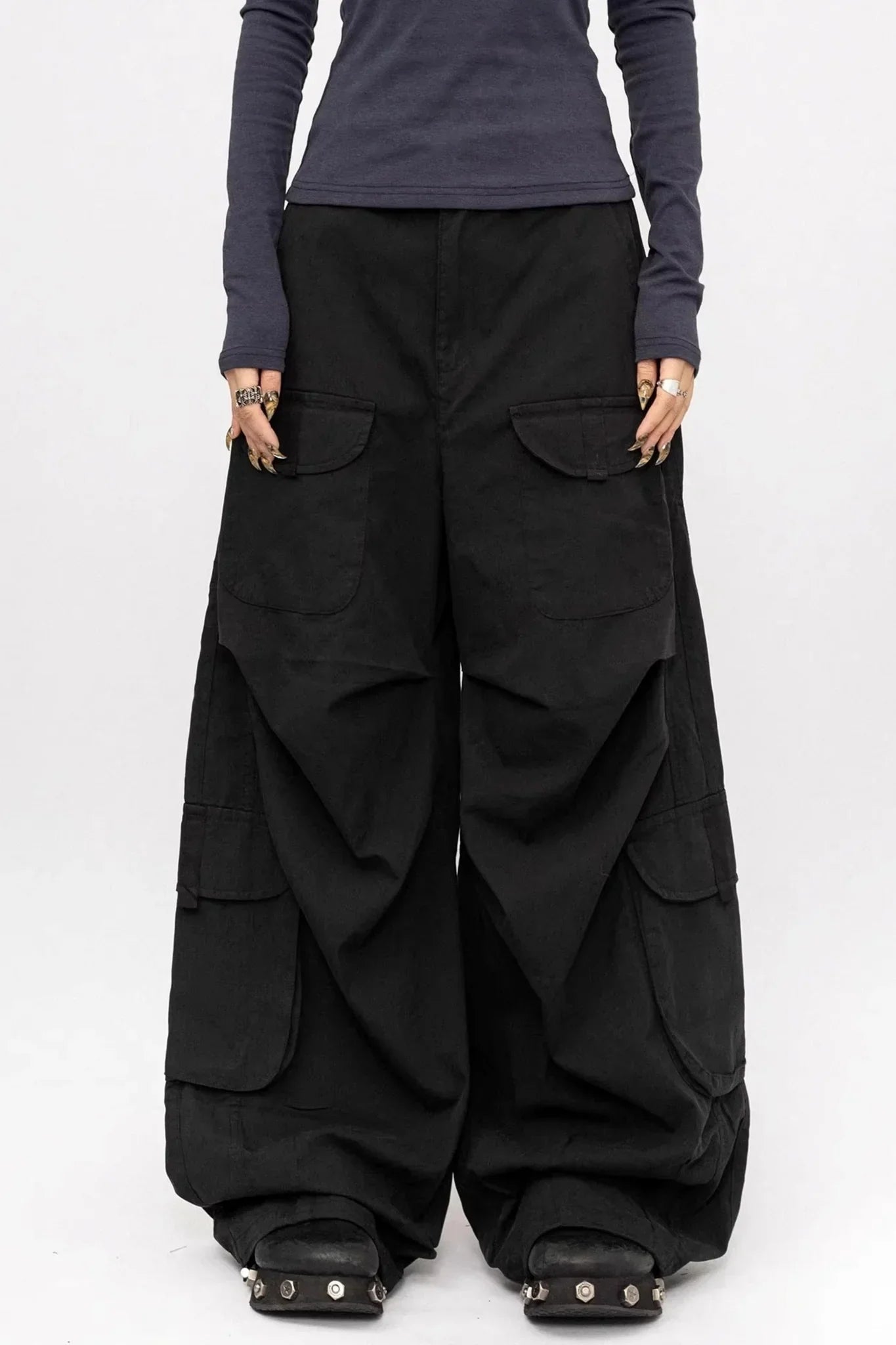 Retro Black Cargo Pants