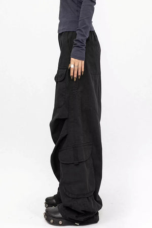 Retro Black Cargo Pants