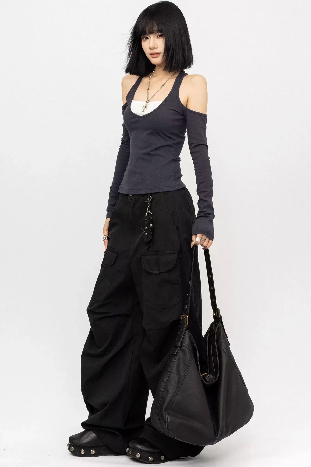 Retro Black Cargo Pants