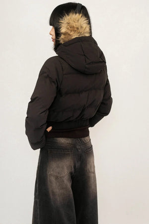 Retro Black Hooded Jacket