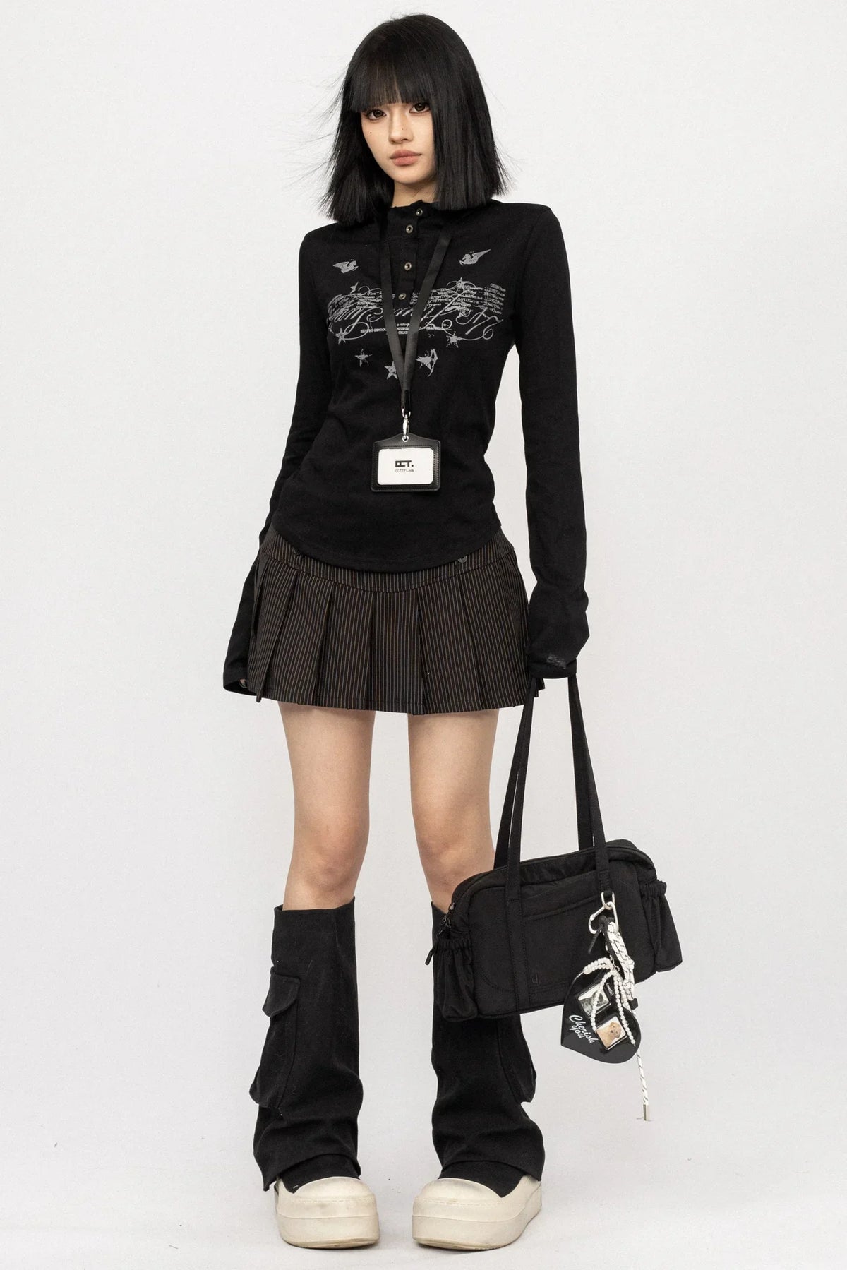 Retro Black Hooded Top