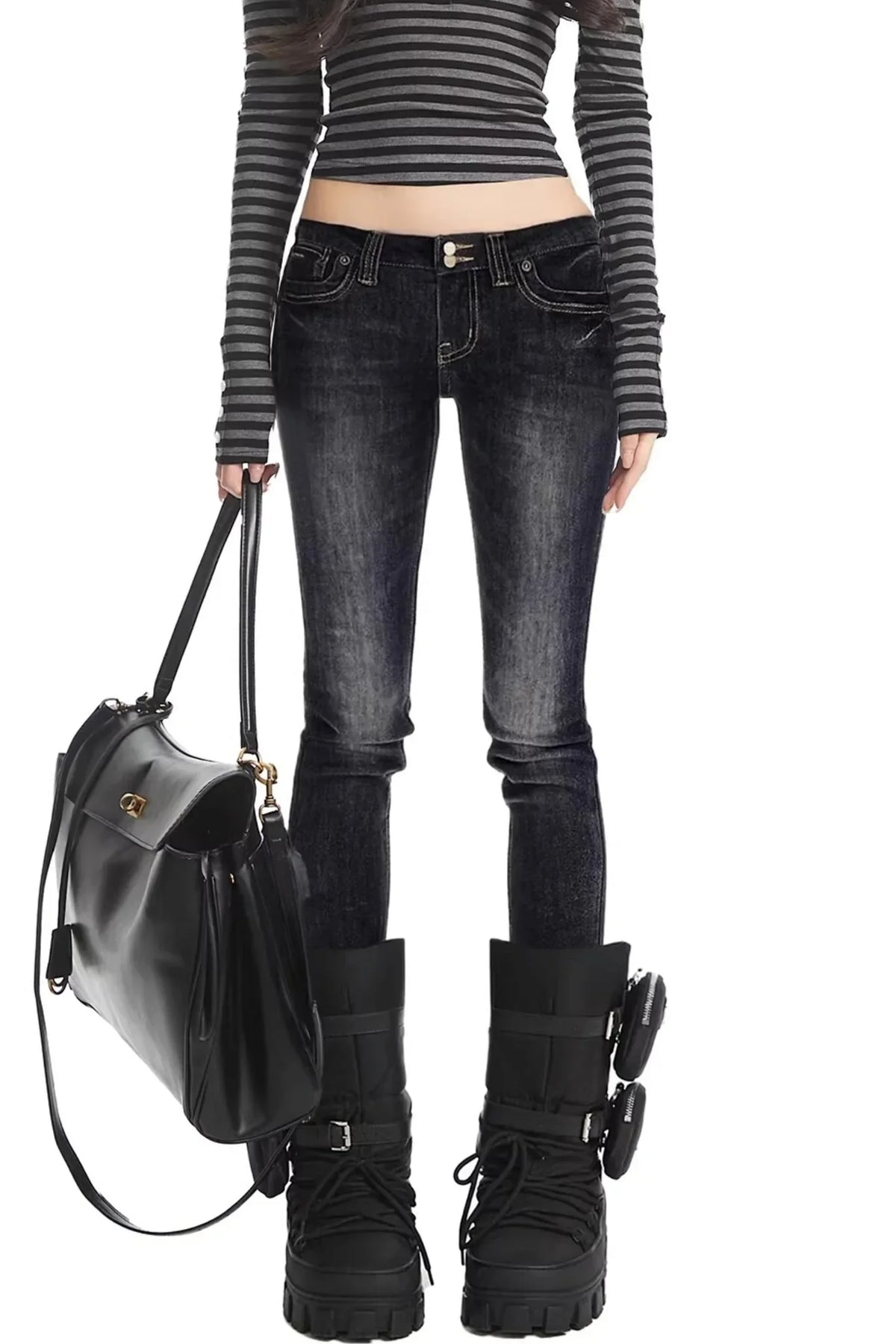 Retro Black Stretchy Jeans