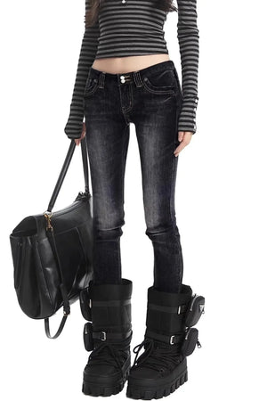 Retro Black Stretchy Jeans