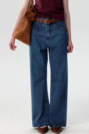 Retro Blue Denim Flared Pants