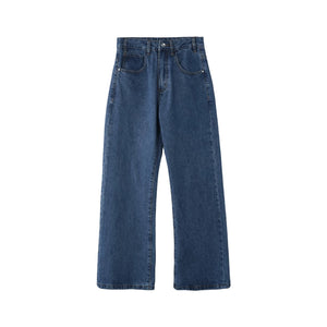Retro Blue Denim Flared Pants