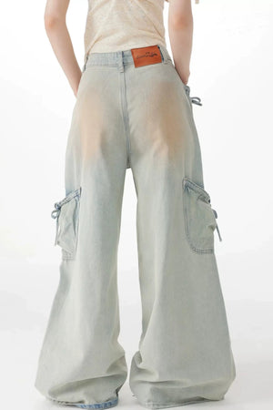 Retro Bow-Knot Denim Pants