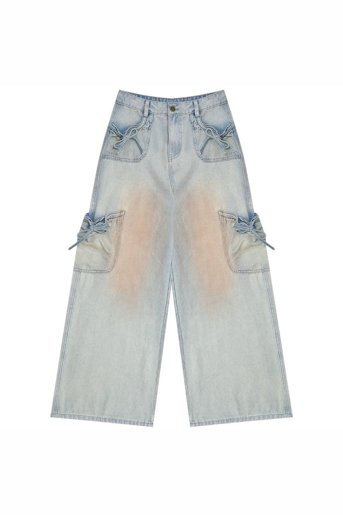 Retro Bow-Knot Denim Pants