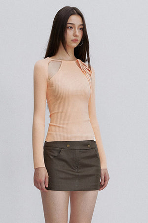 Retro Brown Leather Skirt