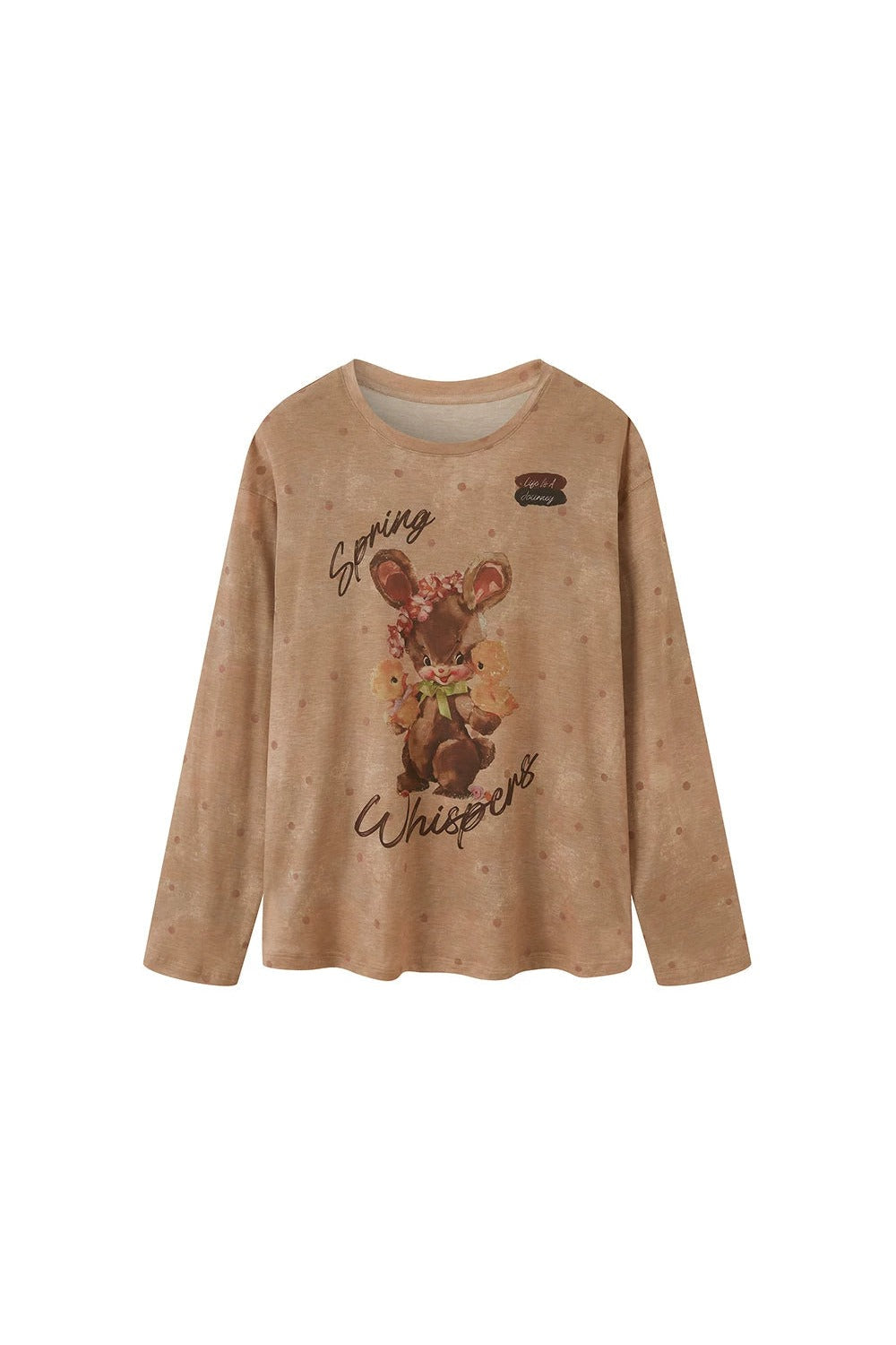 Retro Bunny Polka Dot Long Sleeve Tee