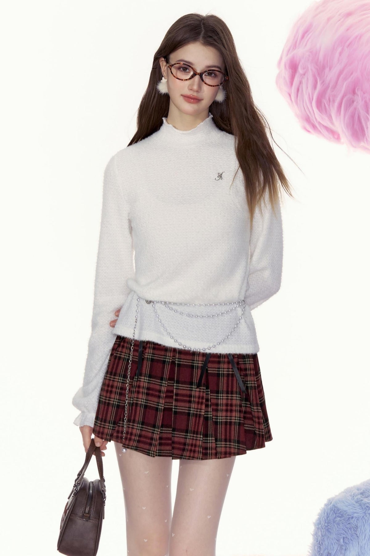 Retro Check Short Skirt