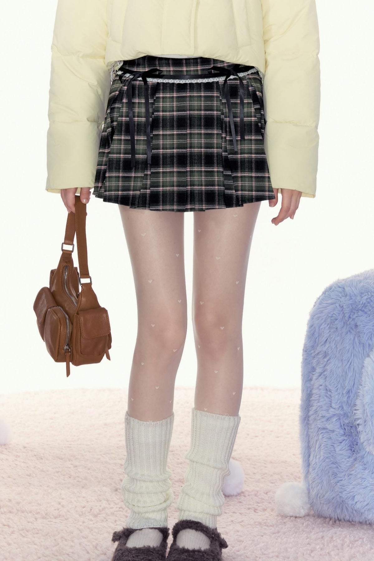 Retro Check Short Skirt