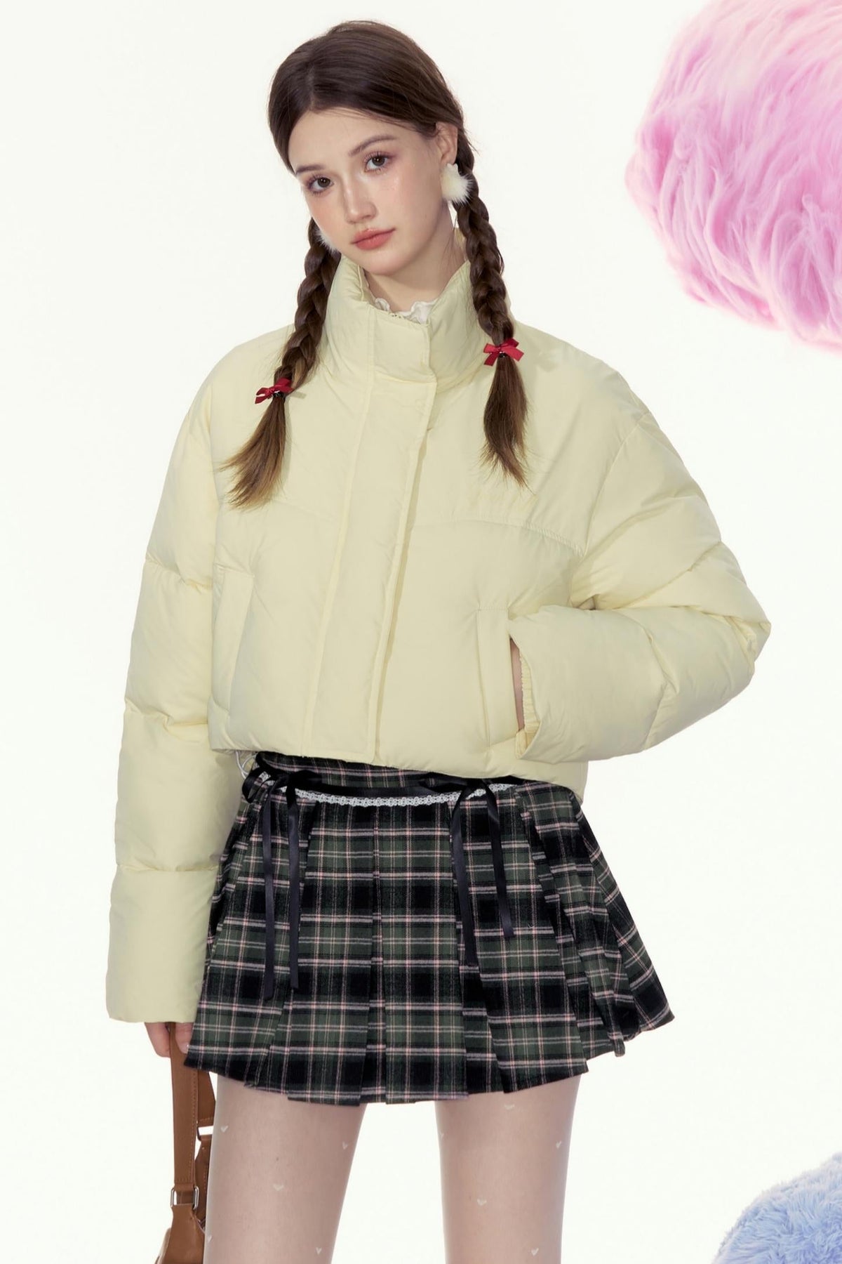Retro Check Short Skirt