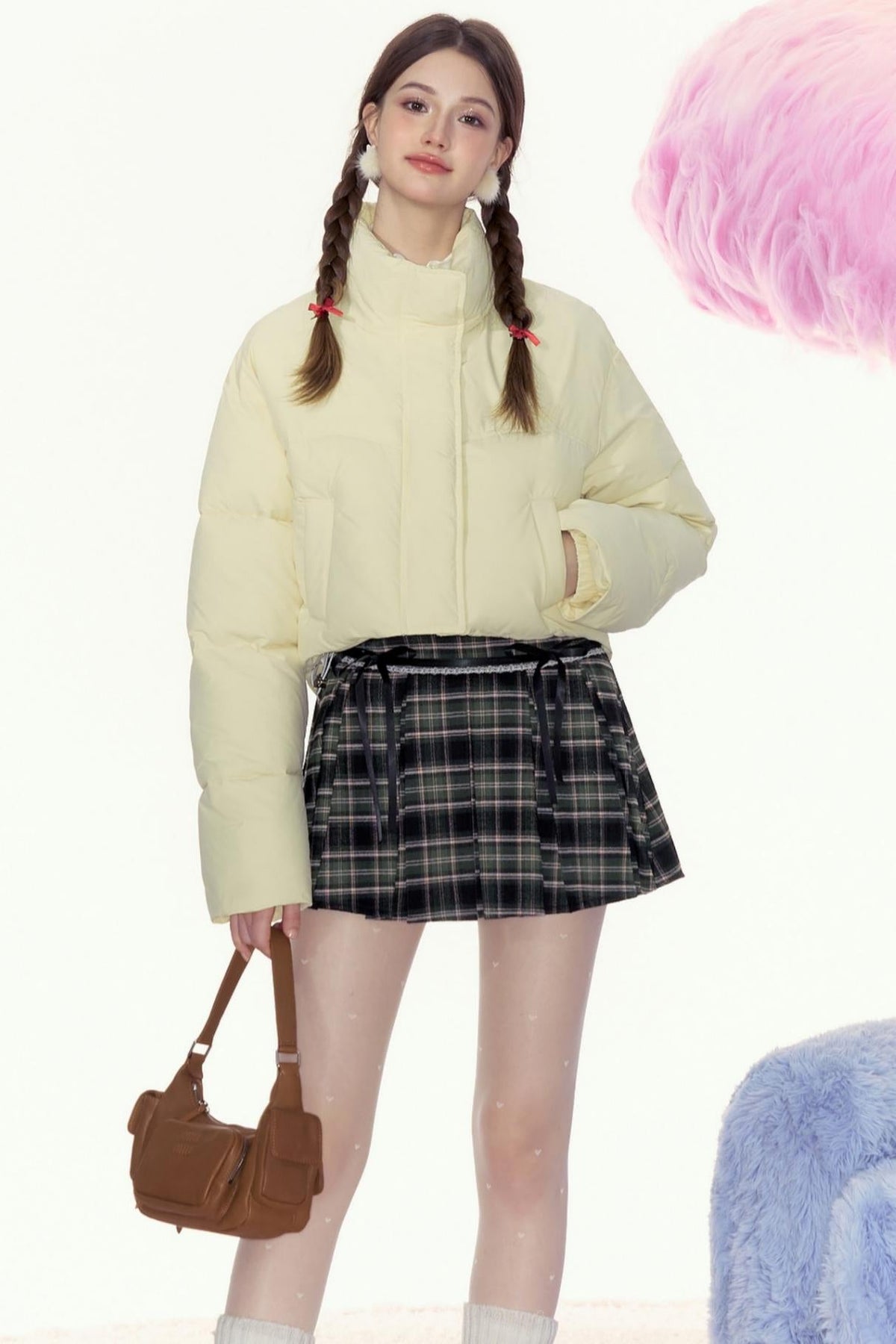 Retro Check Short Skirt