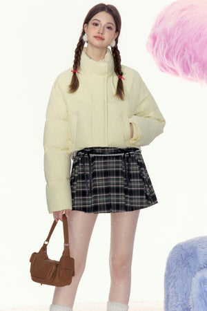 Retro Check Short Skirt
