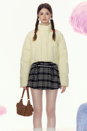 Retro Check Short Skirt