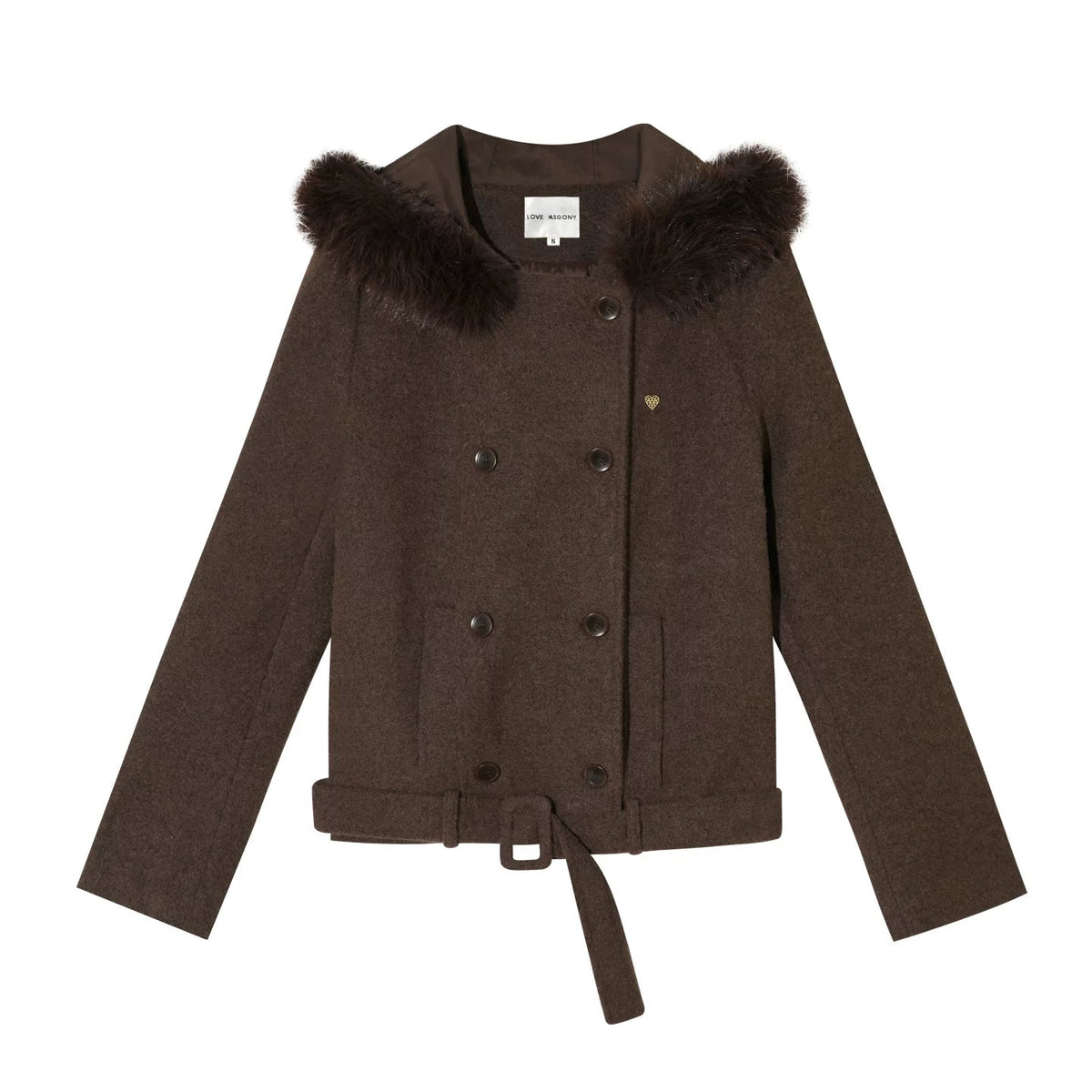 Retro Coffee Woolen Coat Set-Up