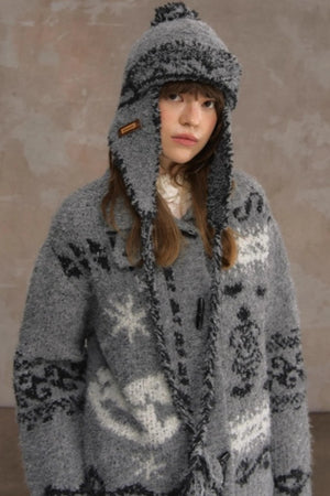 Retro Collegiate Knitted Cardigan