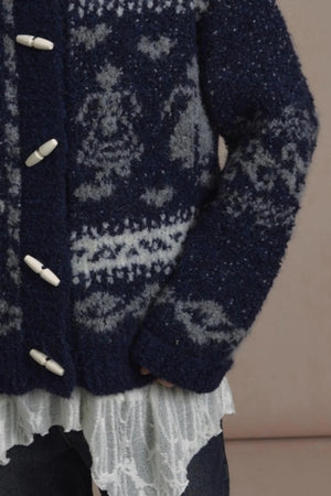 Retro Collegiate Knitted Cardigan