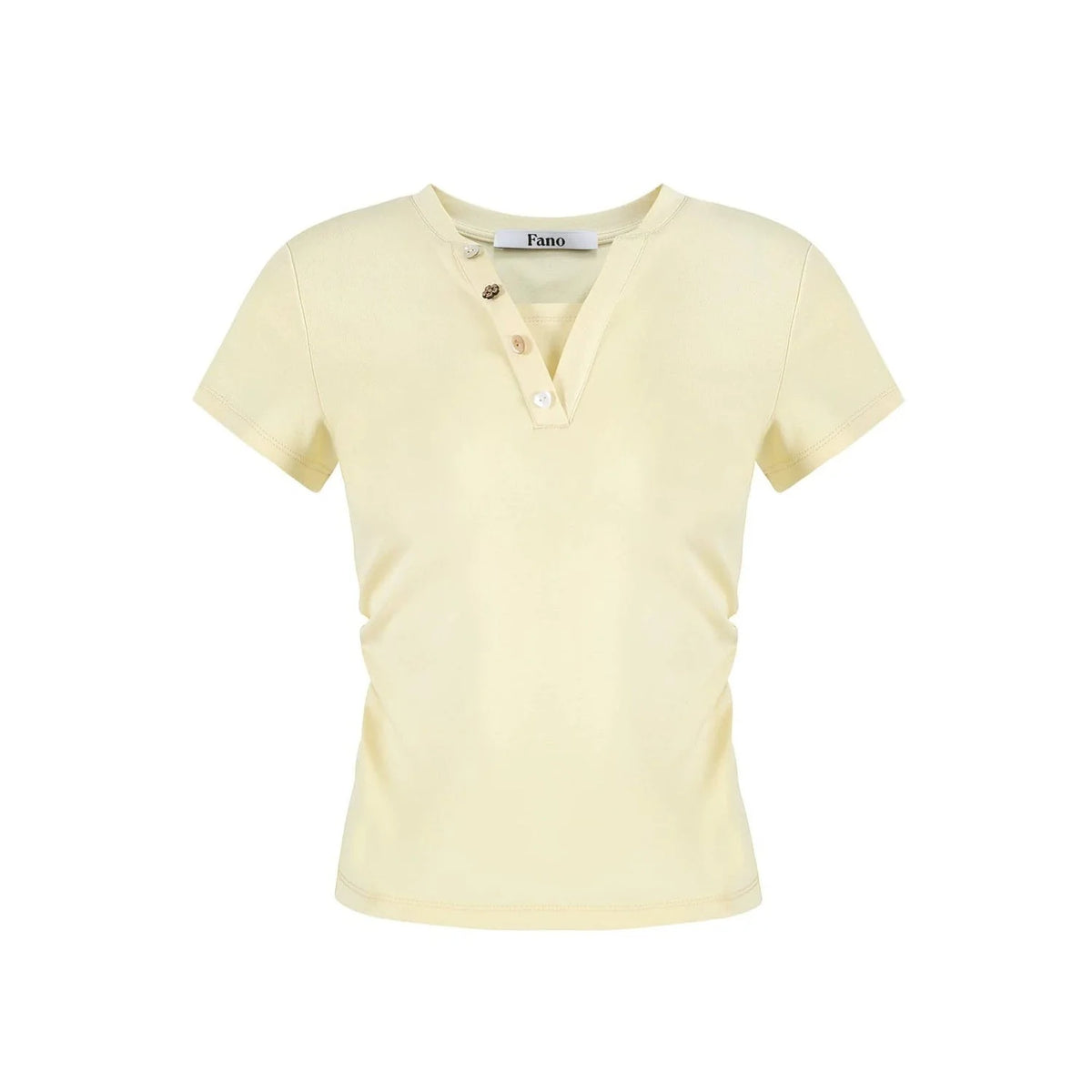 Retro Color-Block Henry Collar Top