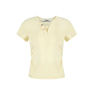 Retro Color-Block Henry Collar Top