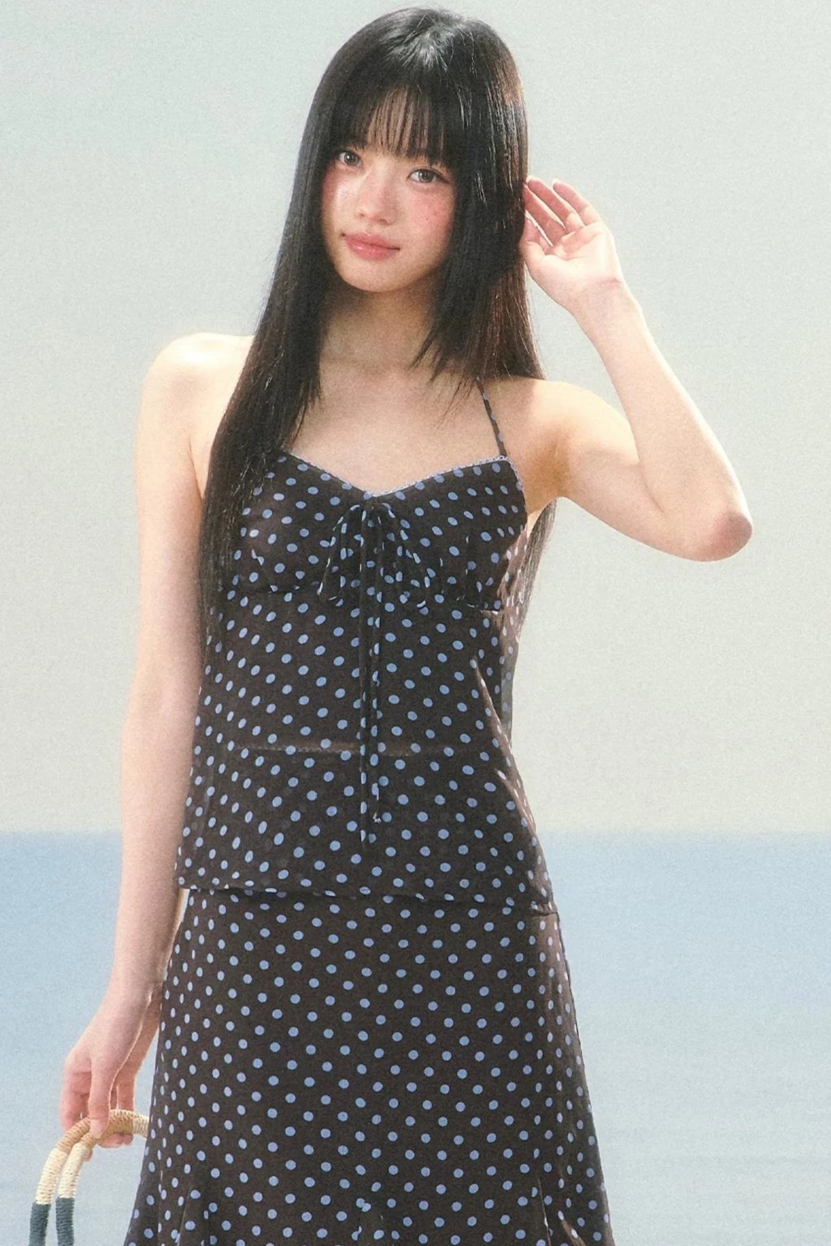 Retro Contrast Polka Dot Camisole Set-Up