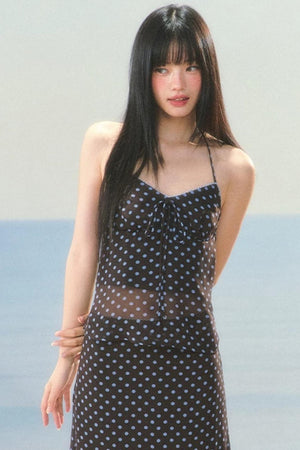 Retro Contrast Polka Dot Camisole Set-Up