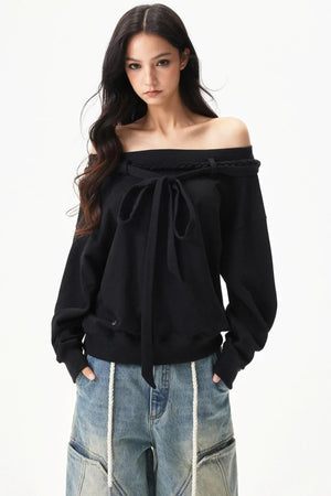 Retro Cotton One-Shoulder Top