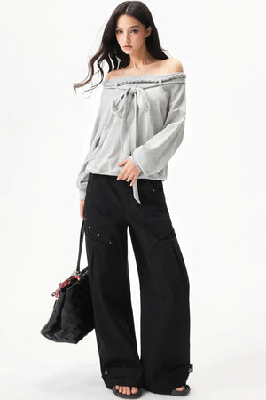 Retro Cotton One-Shoulder Top