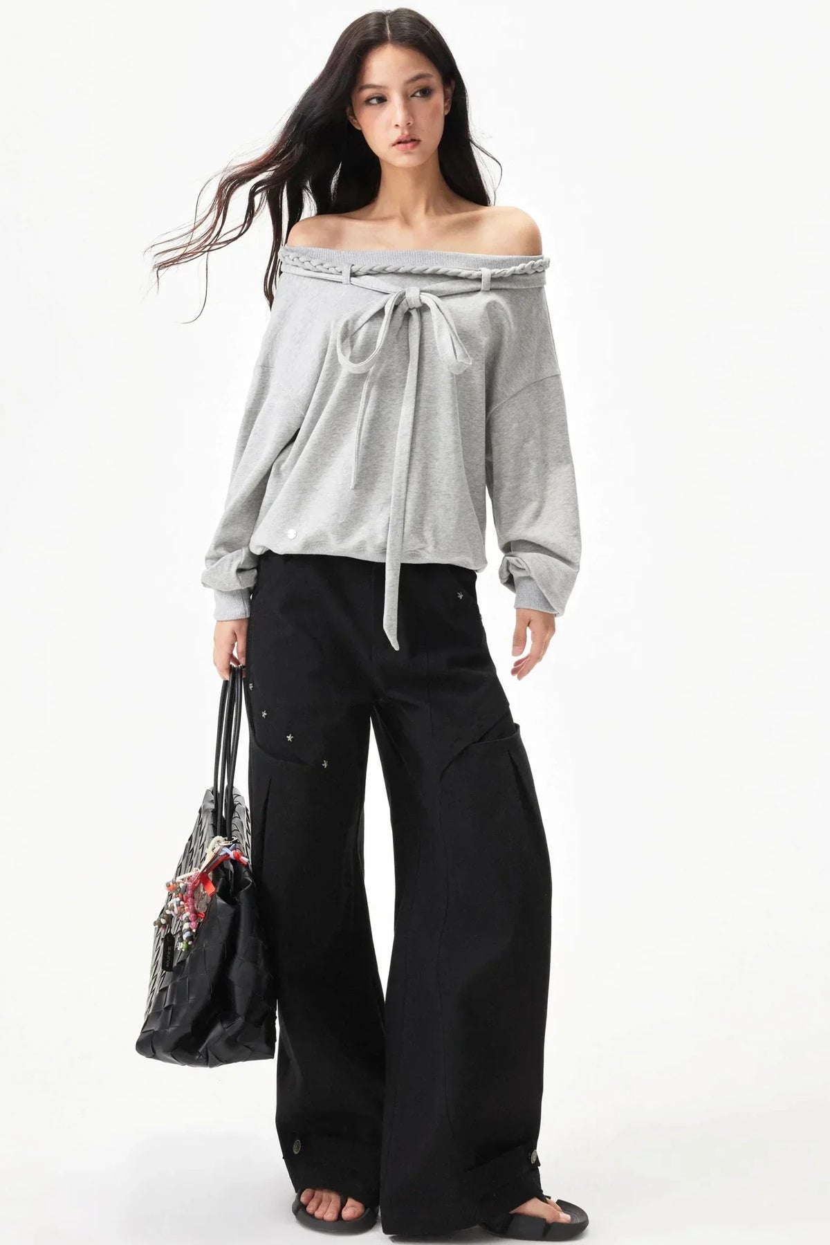 Retro Cotton One-Shoulder Top