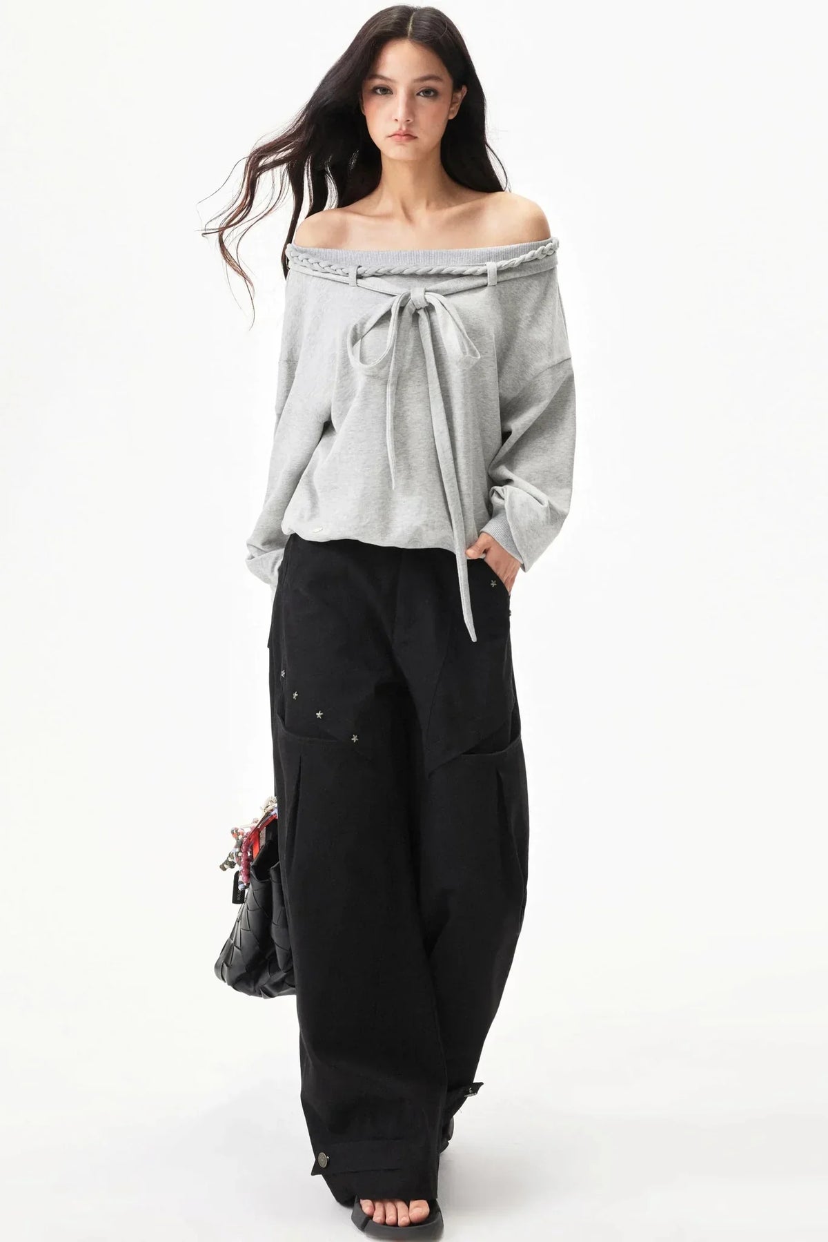 Retro Cotton One-Shoulder Top