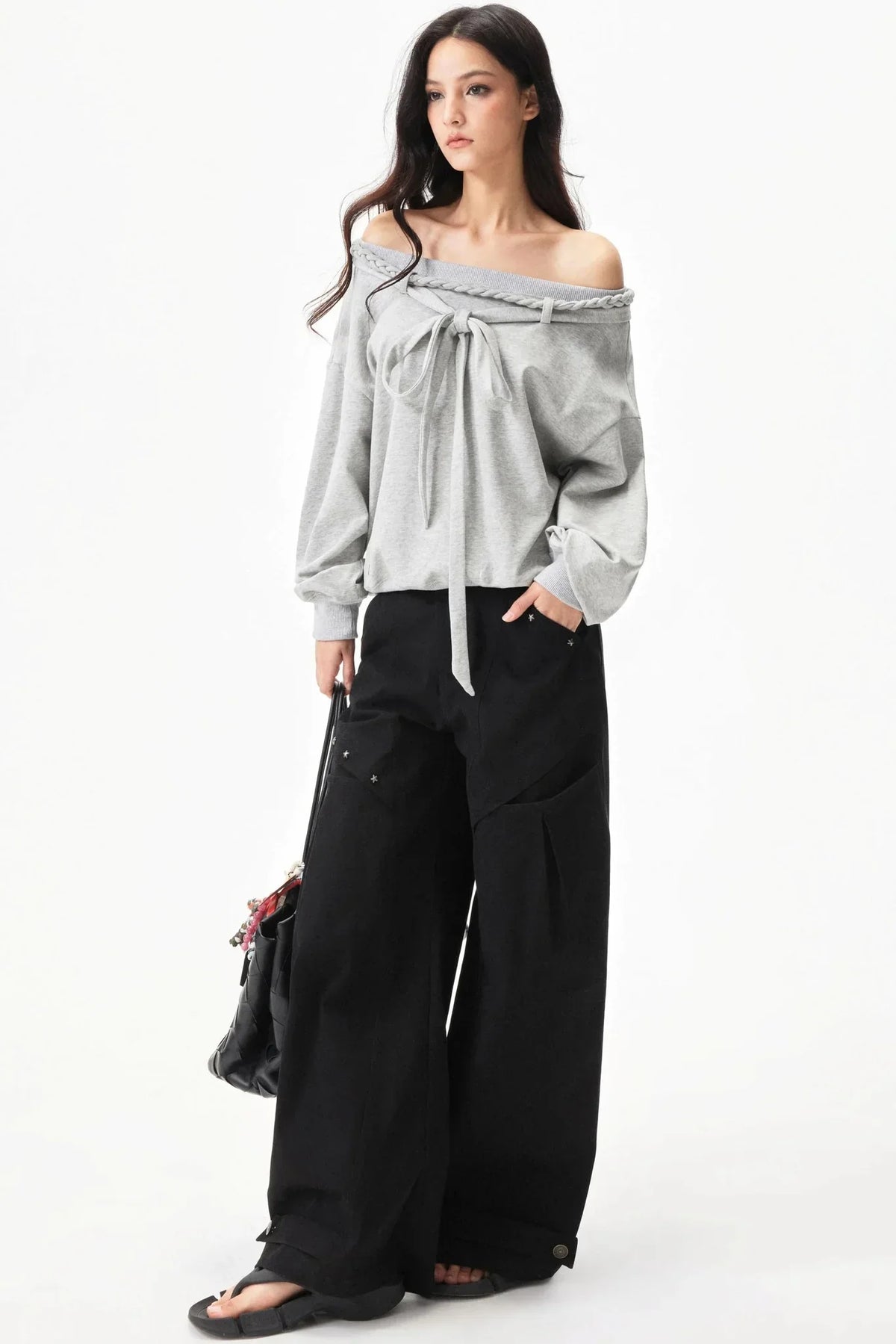 Retro Cotton One-Shoulder Top